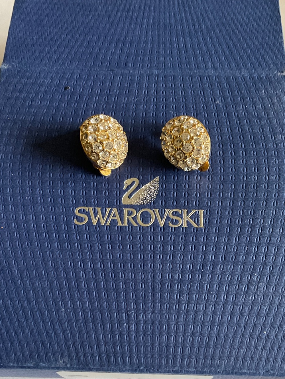 Swarovski Gold-Tone Clear Crystal Pavé Clip-On Earrings
